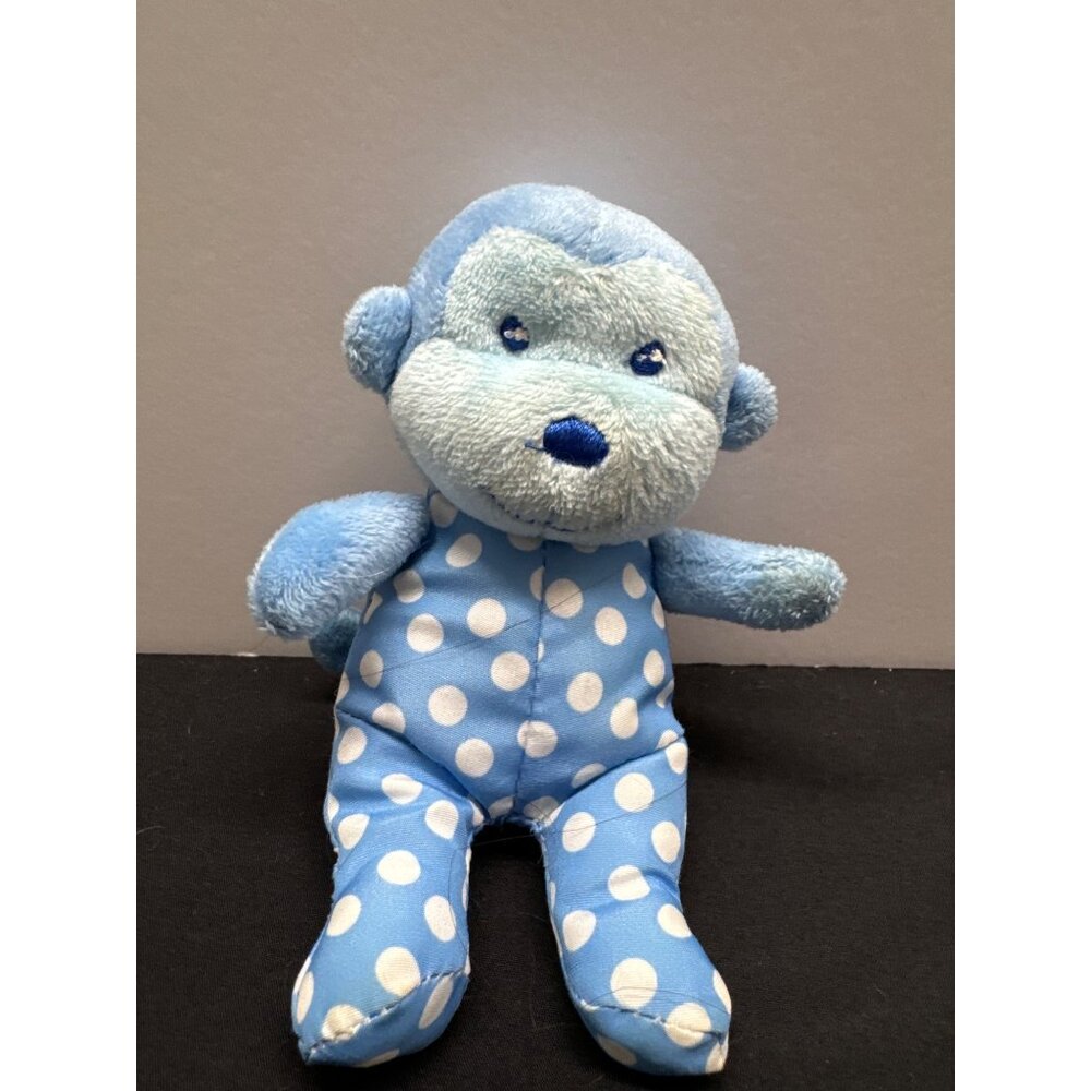 Blue Plush Polka Dot Stuffed Monkey Toy By Prestige Toy Corp & Garanimals